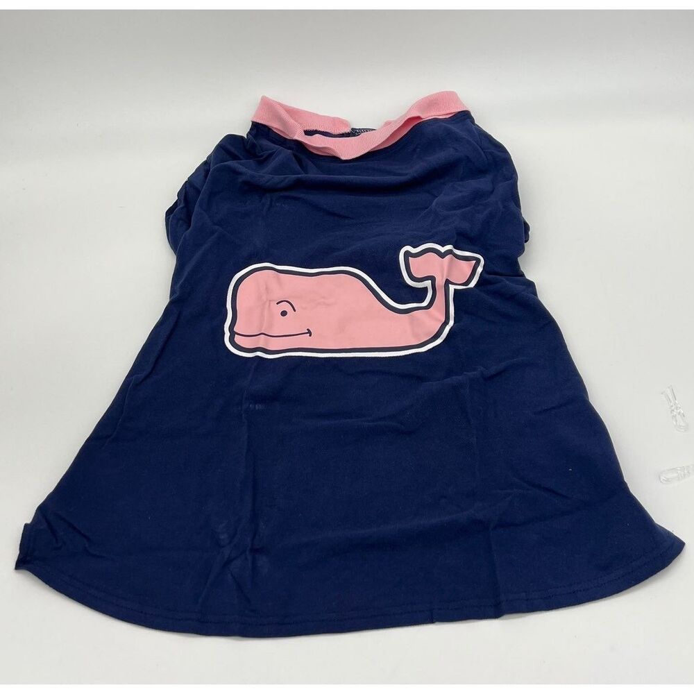 Vineyard Vines Target Navy/Pink Medium Dog Pet Shirt NEW